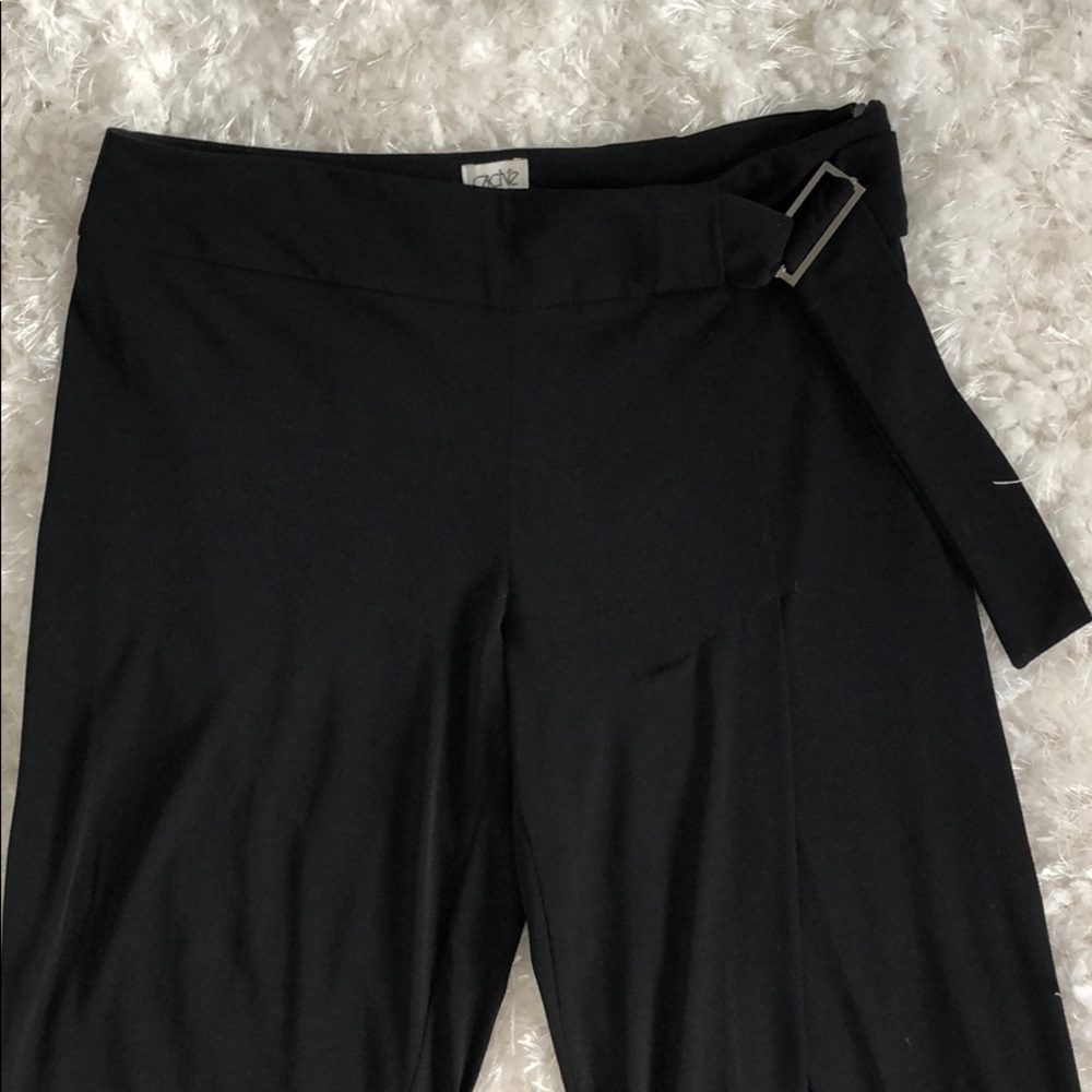 Fun flowy black trousers with slit legs